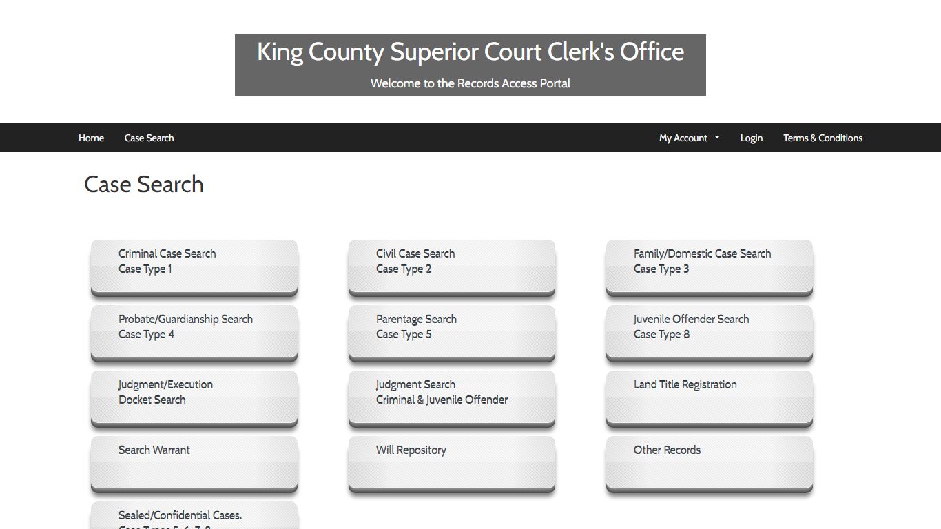 Case Search | KC-Script Portal - King County, Washington